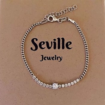 Armbånd med hvide zirkonia i sterling sølv fra Seville